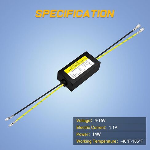 جهاز فك ترميز LED للدراجة النارية من Nilight، 14 وات مضاد للوميض، مقاوم للتحميل، إلغاء خطأ إشارة الانعطاف، حزمة من 2 in Saudi Arabia