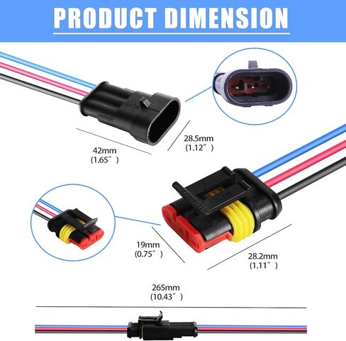 MUYI 10 Kit 2 Pin Way Waterproof Electrical Connector 1.5mm Series Terminals Water Resistend in Saudi Arabia