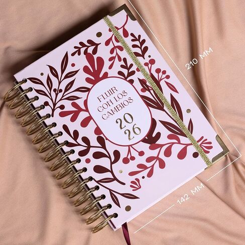 Agenda Inspírate 2026 – Agenda de una página por día, incluye calendario mensual, control financiero y bienestar | agenda en español con tips motivacionales diarios para motivarte a fluir con los cambios. in Saudi Arabia