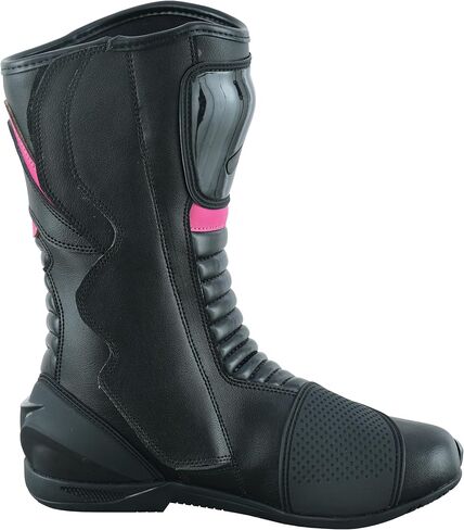 Women’s Motorcycle Boots CE Certified (EN 13634:2017) – Waterproof Genuine Leather Riding Shoes with YKK Zipper Sole Women Foot Protective Footwear in Saudi Arabia