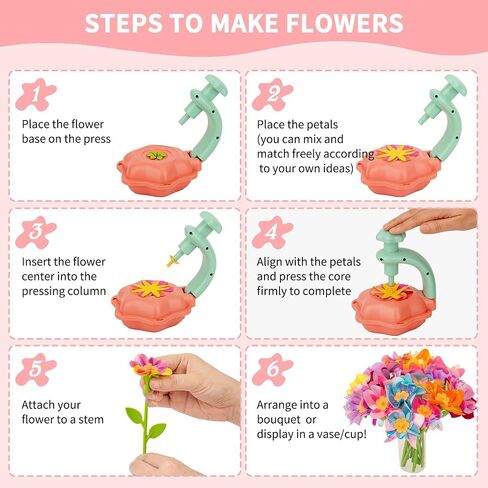Fabric Flower Bouquets Toys - Kids DIY Arts and Crafts Kit,Creative Birthday Gifts for Girls Ages 4 5 6 7 8+ Build Your Own Flowers,Preschool Education Activities & Entertainment Flower Toys (Purple) in Saudi Arabia