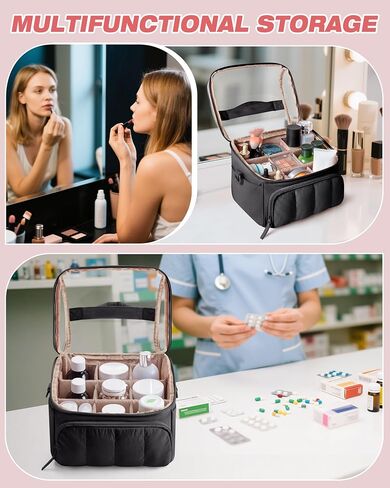 Quilted Marker Organizer Case Holds 180 Markers, Marker Storage Organizer Bag with Dividers and Multiple Pockets (Bag Only), Black in Saudi Arabia