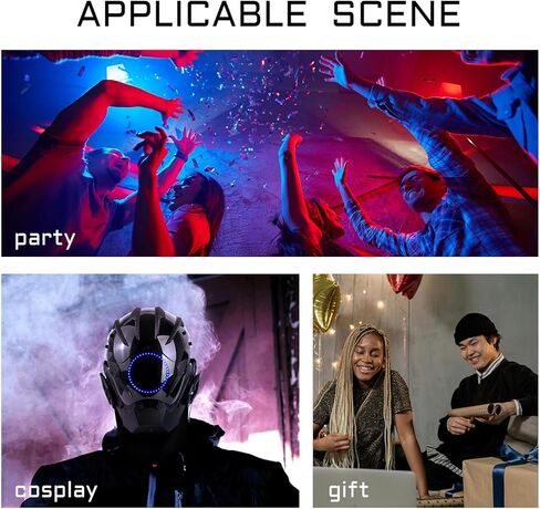 قناع Punk Lead للرجال-حزام قابل للتعديل ، و Neon Glow Sci-Fi Half-Helmet ، وقناع DJ Rave للحفلات والمهرجانات والتشابك in Kuwait