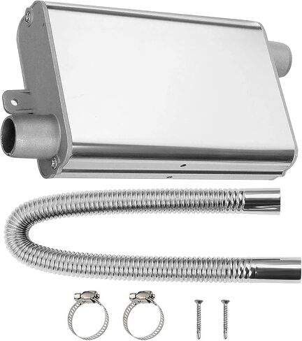 AQQHSAIN Parking Heater Muffler with 60cm Exhaust Hose for Generator,Upgraded Car Exhaust Pipe Silencer Car Exhaust Pipe with 2 Clamps and Screws Auto Parking Auxiliary Heater Accessories (60 CM) in Kuwait
