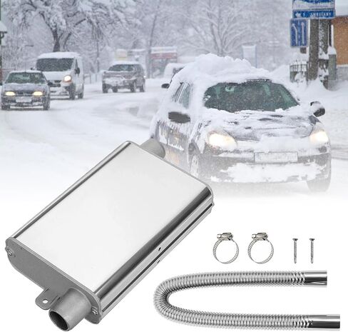 AQQHSAIN Parking Heater Muffler with 60cm Exhaust Hose for Generator,Upgraded Car Exhaust Pipe Silencer Car Exhaust Pipe with 2 Clamps and Screws Auto Parking Auxiliary Heater Accessories (60 CM) in Kuwait