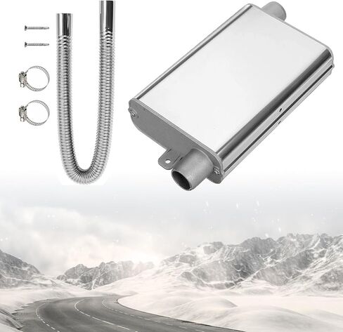 AQQHSAIN Parking Heater Muffler with 60cm Exhaust Hose for Generator,Upgraded Car Exhaust Pipe Silencer Car Exhaust Pipe with 2 Clamps and Screws Auto Parking Auxiliary Heater Accessories (60 CM) in Kuwait