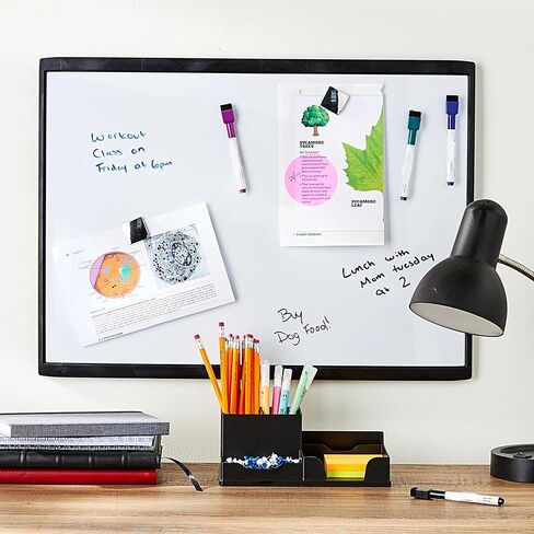 Magnetic Dry Erase Board, Black, Height 17" x Width 23" x Depth 0.65" in Saudi Arabia