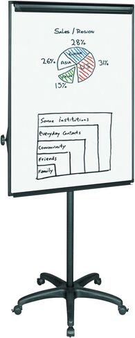 MasterVision Mobile Easel, 27.5" x 39" Dry Erase Board, Presentation Easel with Black Frame and Base in Saudi Arabia