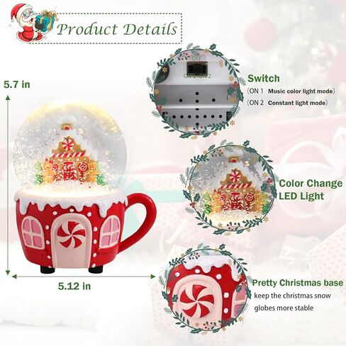 عيد الميلاد الثلج الكرات الموسيقية المهد - مشهد المهد الثلج غلوب المقتنيات عيد الميلاد الثلج كرات الكرات الذهب لطيف الثلج الكرة الأرضية للنساء هدية عيد ميلاد ديكور عيد الميلاد 2024 جديد in Kuwait