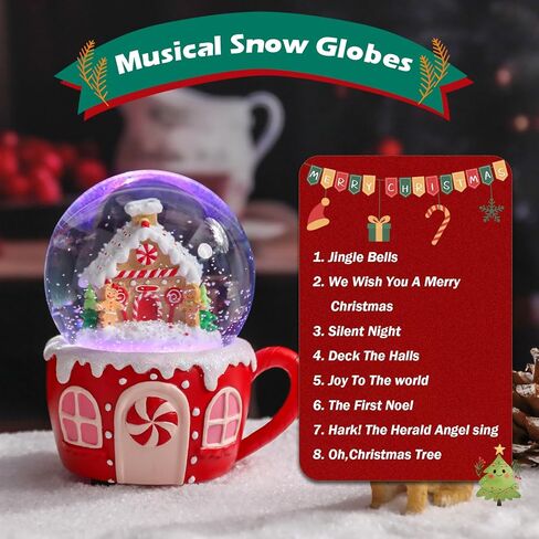 عيد الميلاد الثلج الكرات الموسيقية المهد - مشهد المهد الثلج غلوب المقتنيات عيد الميلاد الثلج كرات الكرات الذهب لطيف الثلج الكرة الأرضية للنساء هدية عيد ميلاد ديكور عيد الميلاد 2024 جديد in Kuwait