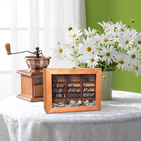 Mini Anxiety Bookshelf – Wooden Display Cabinet with 200 Mini Books, Shake Away Stress and Anxiety, Ideal for Home Decor, Office Décor in Saudi Arabia