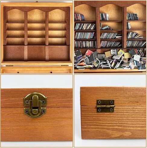 Mini Anxiety Bookshelf – Wooden Display Cabinet with 200 Mini Books, Shake Away Stress and Anxiety, Ideal for Home Decor, Office Décor in Saudi Arabia