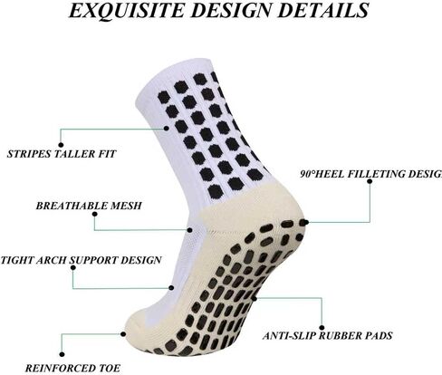 Pairs Grip Soccer Socks Non Slip Sports Football Basketball Grip Pads Socks for Men2/4/6 in Saudi Arabia
