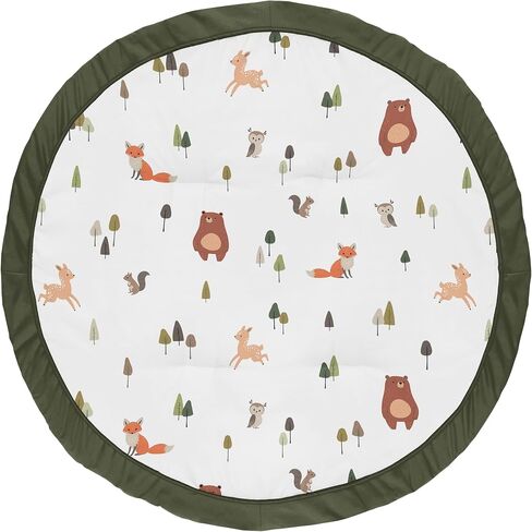 Sweet Jojo Designs Slate Blue Playmat Tummy Time Baby and Infant Play Mat for Bear Mountain Watercolor Collection in Saudi Arabia