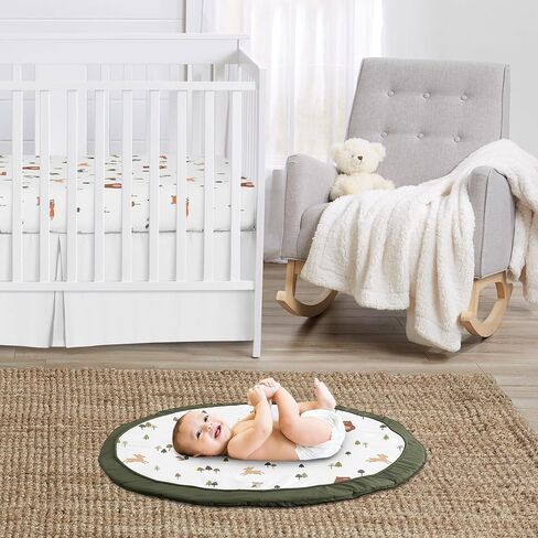 Sweet Jojo Designs Slate Blue Playmat Tummy Time Baby and Infant Play Mat for Bear Mountain Watercolor Collection in Saudi Arabia