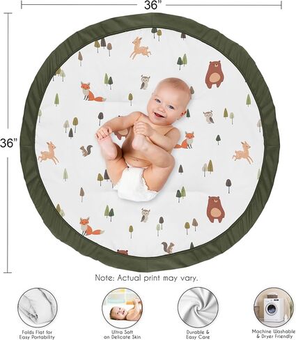Sweet Jojo Designs Slate Blue Playmat Tummy Time Baby and Infant Play Mat for Bear Mountain Watercolor Collection in Saudi Arabia