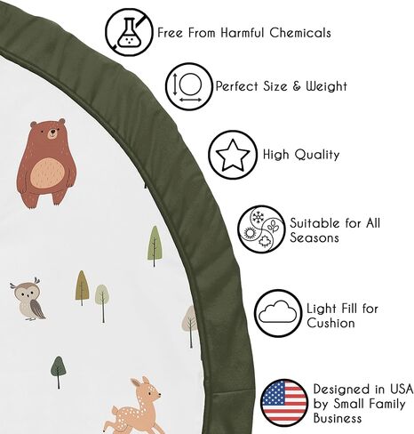 Sweet Jojo Designs Slate Blue Playmat Tummy Time Baby and Infant Play Mat for Bear Mountain Watercolor Collection in Saudi Arabia
