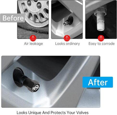 YUIQIEUY قبعات جذع صمام الإطارات غطاء مناسب لسيارات BMW M عجلة السيارة المعدنية قبعات الهواء قبعات جذع صمام السيارات الملحقات 4 حزمة أسود in Kuwait