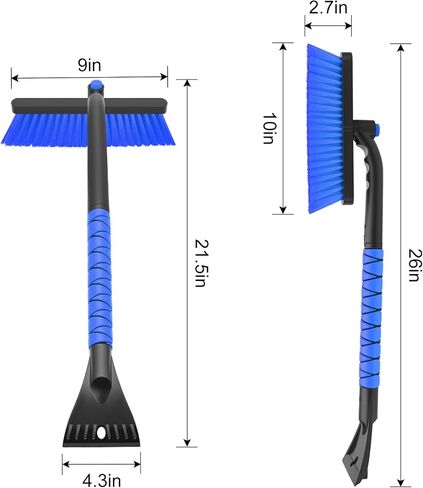 nacena Snow Brush and Ice Scrapers for Car Windshield, Detachable Snow Remover for Cars EVA Foam Grip and Rotatable Brush Head Snow Scraper for Car Trucks SUV, Winter Cars Accessories (Orange) in Saudi Arabia