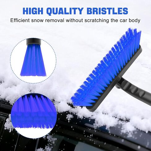 nacena Snow Brush and Ice Scrapers for Car Windshield, Detachable Snow Remover for Cars EVA Foam Grip and Rotatable Brush Head Snow Scraper for Car Trucks SUV, Winter Cars Accessories (Orange) in Saudi Arabia