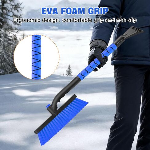 nacena Snow Brush and Ice Scrapers for Car Windshield, Detachable Snow Remover for Cars EVA Foam Grip and Rotatable Brush Head Snow Scraper for Car Trucks SUV, Winter Cars Accessories (Orange) in Saudi Arabia