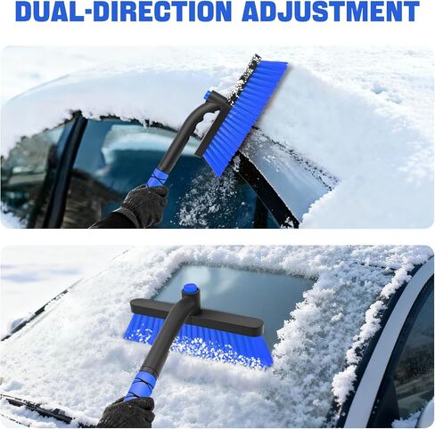 nacena Snow Brush and Ice Scrapers for Car Windshield, Detachable Snow Remover for Cars EVA Foam Grip and Rotatable Brush Head Snow Scraper for Car Trucks SUV, Winter Cars Accessories (Orange) in Saudi Arabia