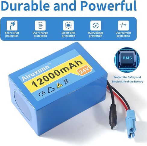 24V 12Ah Lithium Battery for Kids Ride-On Cars & Power Wheels, 25A BMS, 2A Fast Charger,Compatible with Dynacraft Realtree 24V UTVs & Disney Princess Carriage in Saudi Arabia