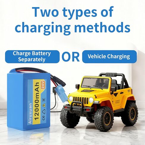 24V 12Ah Lithium Battery for Kids Ride-On Cars & Power Wheels, 25A BMS, 2A Fast Charger,Compatible with Dynacraft Realtree 24V UTVs & Disney Princess Carriage in Saudi Arabia