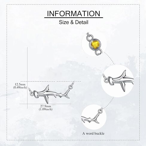 YAFEINI Hammerhead Shark Necklace Sterling Silver Pendant Shark Jewelry Gifts for Diver Women Girls in Kuwait