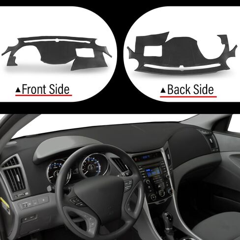 غطاء لوحة القيادة ANDPLAY متوافق مع Hyundai Sonata 2011 2012 2013 2014 رمادي داكن in Kuwait