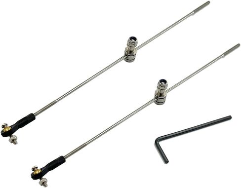 2PCS RC قارب Pushrod مجموعة البلاستيك التعادل قضيب نهاية الكرة رئيس مشترك قضيب النهاية مع Pushrod و Pushrod موصل ربط سدادة ل RC قارب DIY نموذج السفينة جزء (M2 / M3 التعادل قضيب نهاية، M2x150mm / M3x150mm Pushrod) in Kuwait