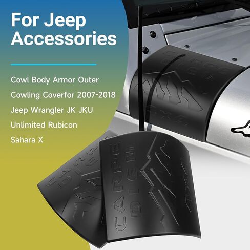 DWKJMYCP2PCS غطاء جسم البقرة الخارجي لغطاء القلنسة الخارجي لسيارة جيب رانجلر JK JKU غير محدود روبيكون صحارى X للطرق الوعرة ملحقات رياضية واقيات الزوايا in Kuwait
