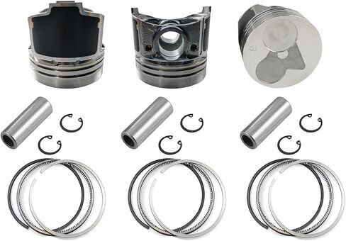 3 PCS D722 Piston + Piston Rings 67.5mm(STD Size+0.5mm/0.02 INCH) For Kubota D722 D722EBH D772B Engine B7300HSD B7400HSD BX1800D BX1850D BX1860D in Saudi Arabia