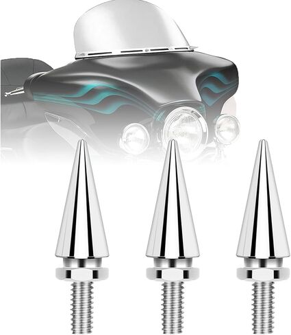 مسامير الزجاج الأمامي للدراجات النارية، مسامير هدية للزجاج الأمامي متوافقة مع Harley Davidson Street Glide Electra Glide Ultra Classic Ultra Limited Tri Glide 1996-2013، كروم in Kuwait