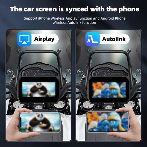 Motorcycle GPS Navigation System 5.0 Inch Display with Wireless CarPlay and Android Auto, IP67 Waterproof 2.5D IPS Screen, Dual Bluetooth 5.0, 5GHz WiFi, Linux OS for Motorcycle Dashboard in Saudi Arabia