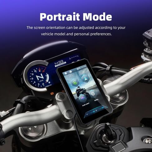 Motorcycle GPS with Wireless CarPlay & Android Auto, 5.0" 800 nits IPS Touchscreen, IP67 Waterproof, Dual Bluetooth, 5GHz WiFi, Screen Rotation, TPMS Support, Linux System in Saudi Arabia
