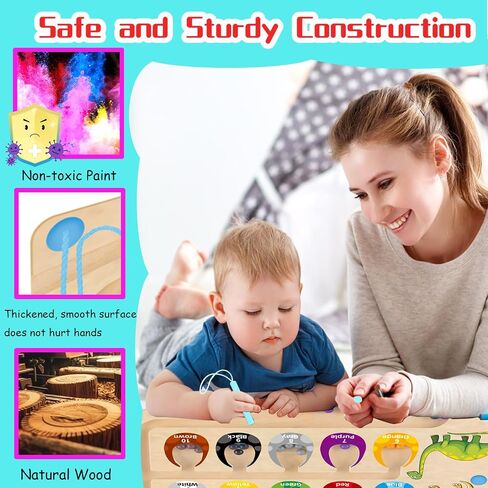 HONGID Dinosaur Toys,Magnetic Color and Number Maze, Montessori Toys for 2 3 4 5 Year Old,Learning Educational Sensory Toys for Toddlers and Kids Boys Girls,Christmas Stocking Stuffers for Kids in Kuwait