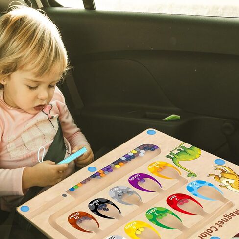 HONGID Dinosaur Toys,Magnetic Color and Number Maze, Montessori Toys for 2 3 4 5 Year Old,Learning Educational Sensory Toys for Toddlers and Kids Boys Girls,Christmas Stocking Stuffers for Kids in Kuwait