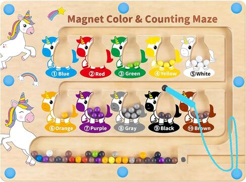 HONGID Dinosaur Toys,Magnetic Color and Number Maze, Montessori Toys for 2 3 4 5 Year Old,Learning Educational Sensory Toys for Toddlers and Kids Boys Girls,Christmas Stocking Stuffers for Kids in Kuwait