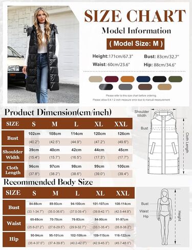 سترة منتفخة طويلة من Yusongirl سترات نسائية مبطنة للأسفل بدون أكمام سترة منتفخة بسحاب معاطف شتوية ملابس خارجية للخريف in Kuwait