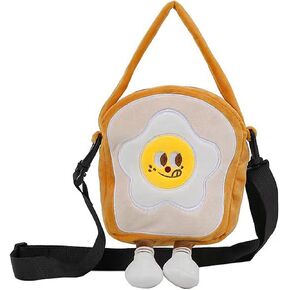 Bread Slice Crossbody Bag for Teens Girls Women, Mini Kawaii Cute Shoulder Purse with Zipper, Funny Food Plush Gift in Kuwait