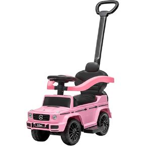 عربة أطفال للأماكن الخارجية من بيست رايد أون كارز مرسيدس جي واجون 3 في 1، سيارة دفع بمقبض قابل للفصل، وقضبان أمان، وقرن عمل، وردي فاتح in Kuwait