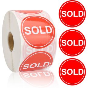 800 PCS Sold Stickers 1 Inch Round Sold Point of Sale Pricing Labels Self-Adhesive Roll up Inventory Control Labels for Shop Yard Sale Retail Store Use Red in Kuwait