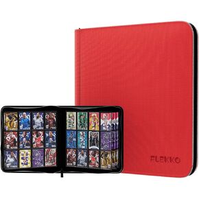 12 Pocket Card Binder,Flekko Zipper 720 Pockets Trading Card Binder,PU Card Collection Album,Sturdy Side-Loading Card Holder Folders for YuGiOh, TCG,MTG,Game Cards,Sports Cards. (Black) in Saudi Arabia