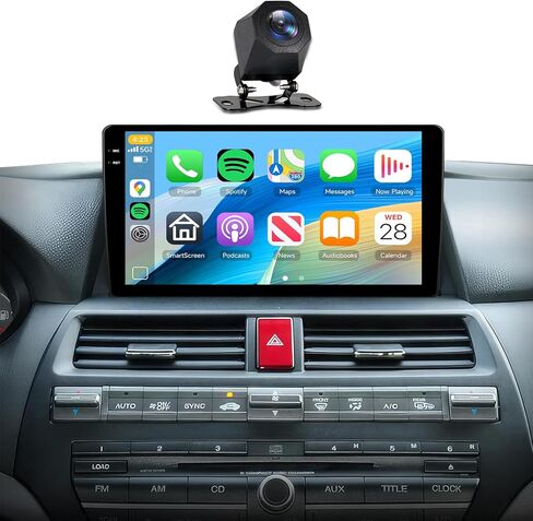 8Core 2+64G Car Stereo for Honda Accord 8th 2008-2013 Wireless Carplay Android Auto,10.1 inch 1280 * 720P IPS Touch Screen Radio, Android/GPS/WiFi/32band DSP Audio/Bluetooth/SWC/Backup Camera in Kuwait