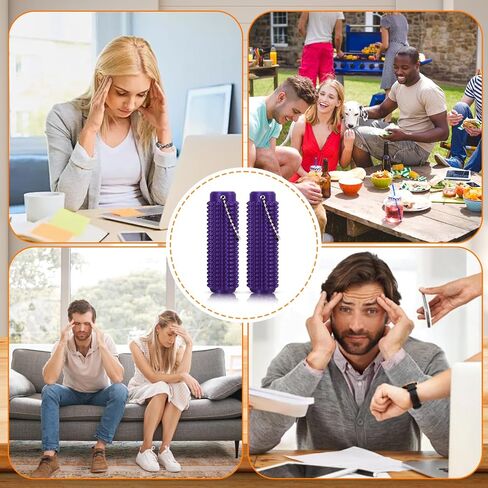 لعبة فيدجيتس للكبار من سبايكي ليتل أوشيز، سلسلة مفاتيح محمولة لتخفيف الألم وتخفيف القلق - بلاستيك صلب مطبوع ثلاثي الأبعاد (أرجواني) in Kuwait