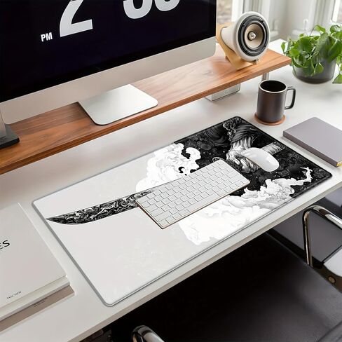 Gaming Mouse Pad Extended Large Laptop Keyboard Non-Slip Rubber Base with Stitched Edges for Home Office Computer Keyboard Laptop-11.8 x 31.5 in in Saudi Arabia