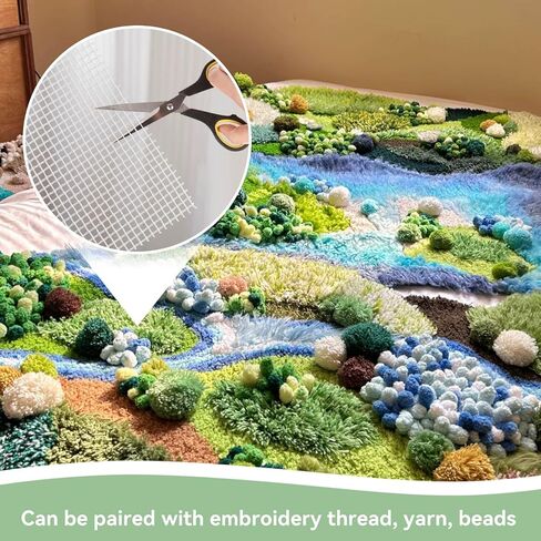 Latch Hook Canvas, Mesh Canvas Sheets Blank Rug Hooking Mesh Canvass Sheet Blank Hooking Meshes for Crafts Supplies Making Canvass (50 * 100cm) in Saudi Arabia