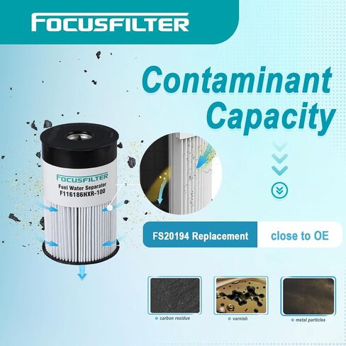 FOCUSFILTER FS20194 OEM Grade Fuel Water Separator Filter, 30K Miles Protection, fits Cummins X12, X15 Engines, Replaces A0000385015, SN 40929 in Saudi Arabia