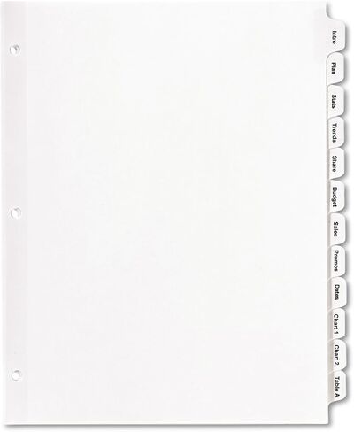 Avery 11428 Index Maker Print & Apply Clear Label Dividers w/White Tabs, 12-Tab, Letter in Saudi Arabia